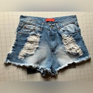 Distressed Jean shorts